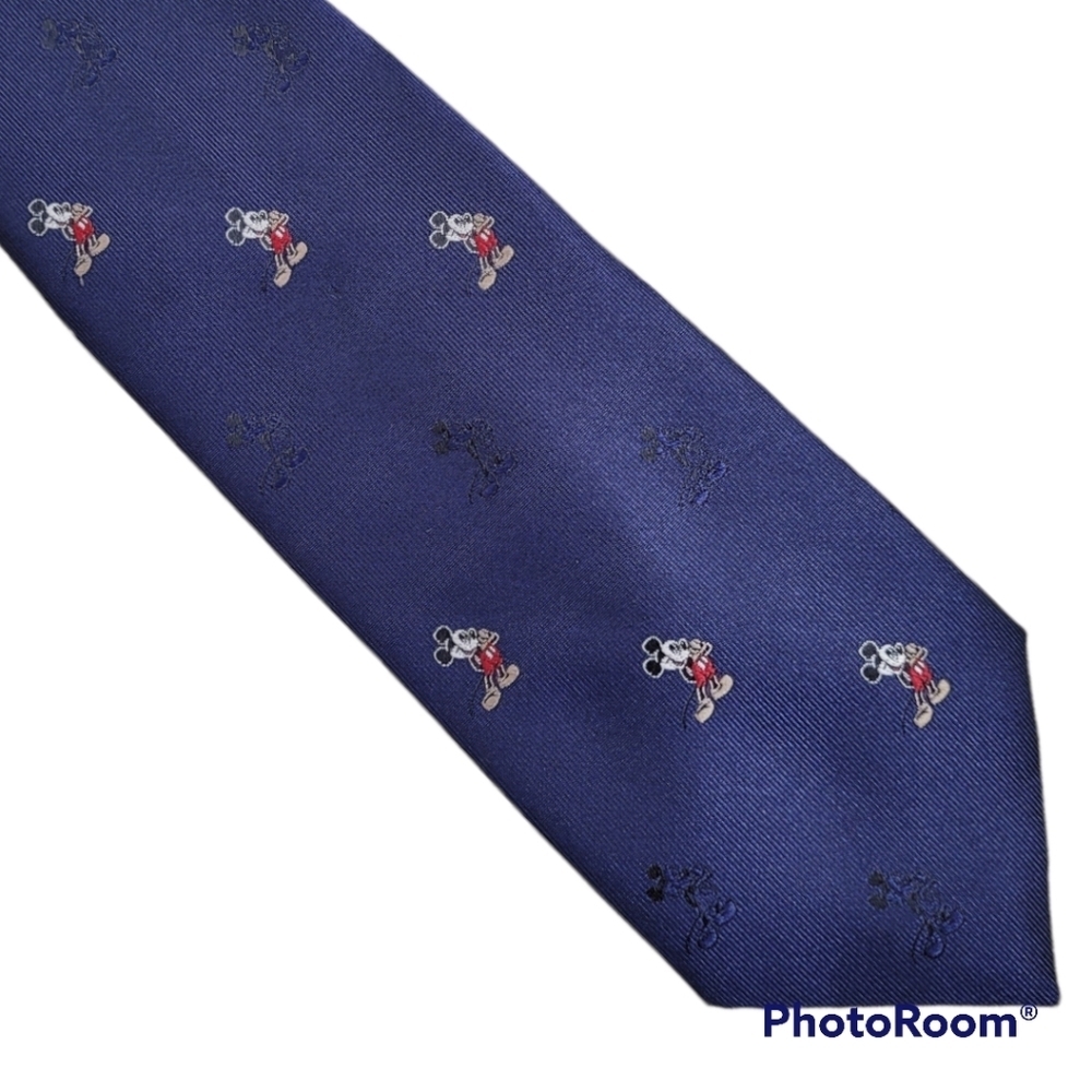 Disney Mickey Mouse Vintage Navy Blue Neck Tie